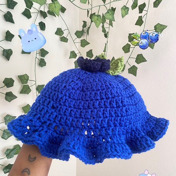 Blueberry Crochet Hat, Fruit Hat, Crochet Hat, Crochet Pattern, Cute Handmade Accessory