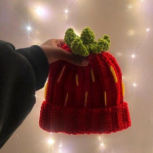 Strawberry Crochet Beanie