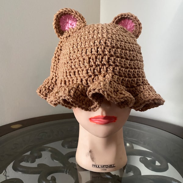 Teddy Bear Crochet Bucket Hat