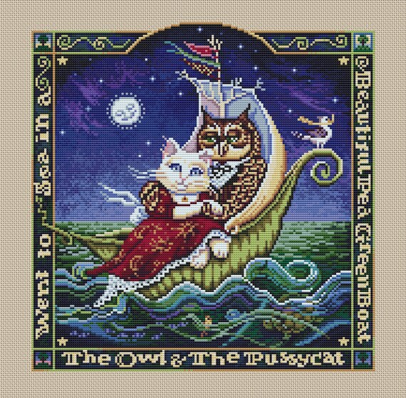 The Owl The Pussycat Went To Sea In A Beautiful Pea Green Etsy