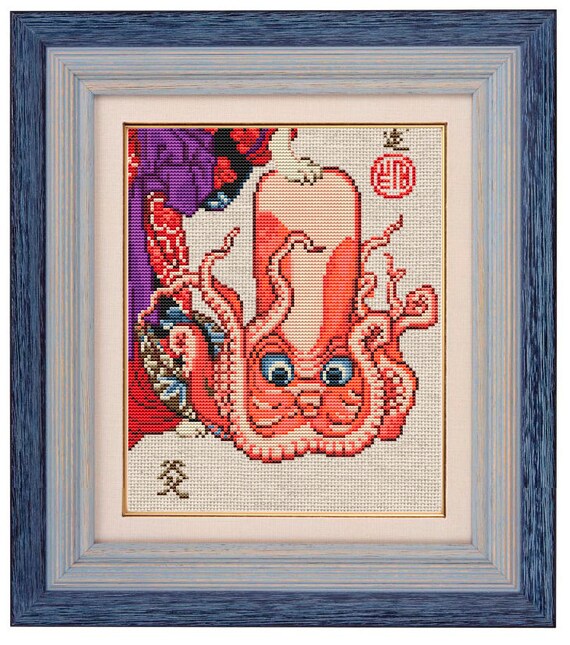 Octopus Cross Stitch Pattern Utagawa Kuniyoshi Engraving Etsy