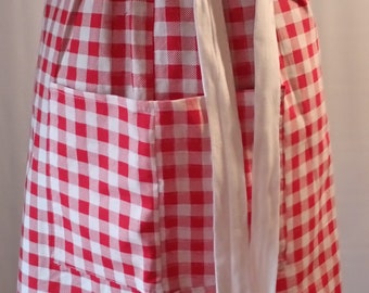 Red and White Checkered Apron Skirt 161