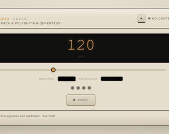 Rackless Click: Offline Polyrythm Generator (Browser-Based)