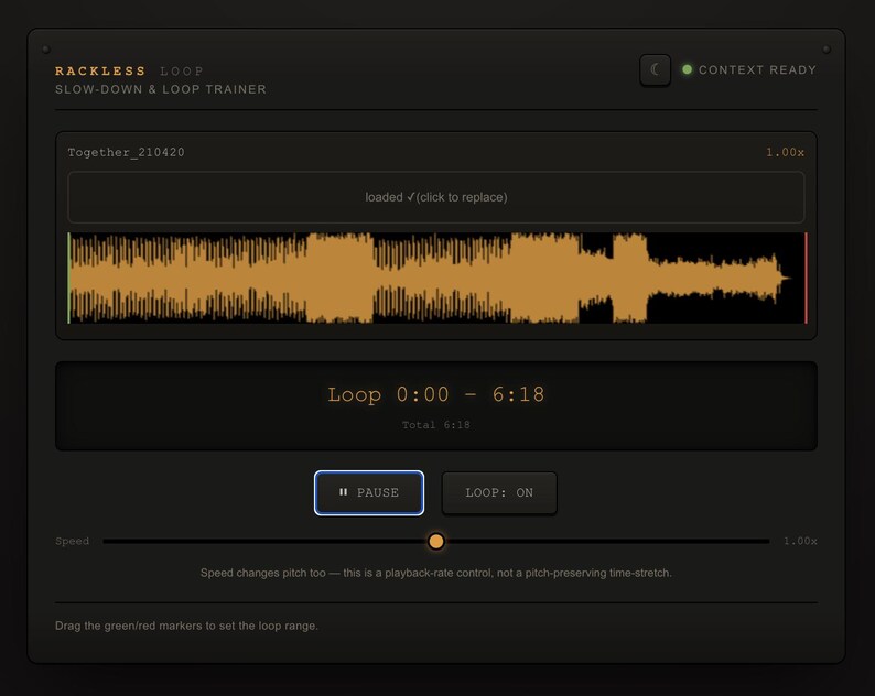 Rackless Loop: Offline Audio Looping Plugin (Browser-Based) image 2
