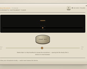 Rackless Chromatic Tuner: Offline, Secure Instrument Tuning (Browser-Based)