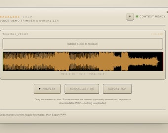 Rackless Trim: Offline Audio Trimmer & Normalizer (Browser-Based)