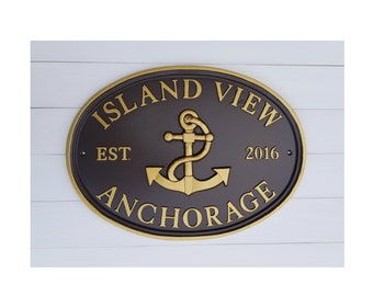 House name, family sign, cape cod,  cast metal address sign, Anchor,  house sign, door sign, number sign, address sign, house number plaque