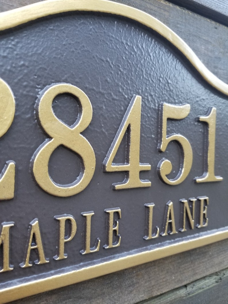 Address plaque cast metal address sign house sign door Etsy