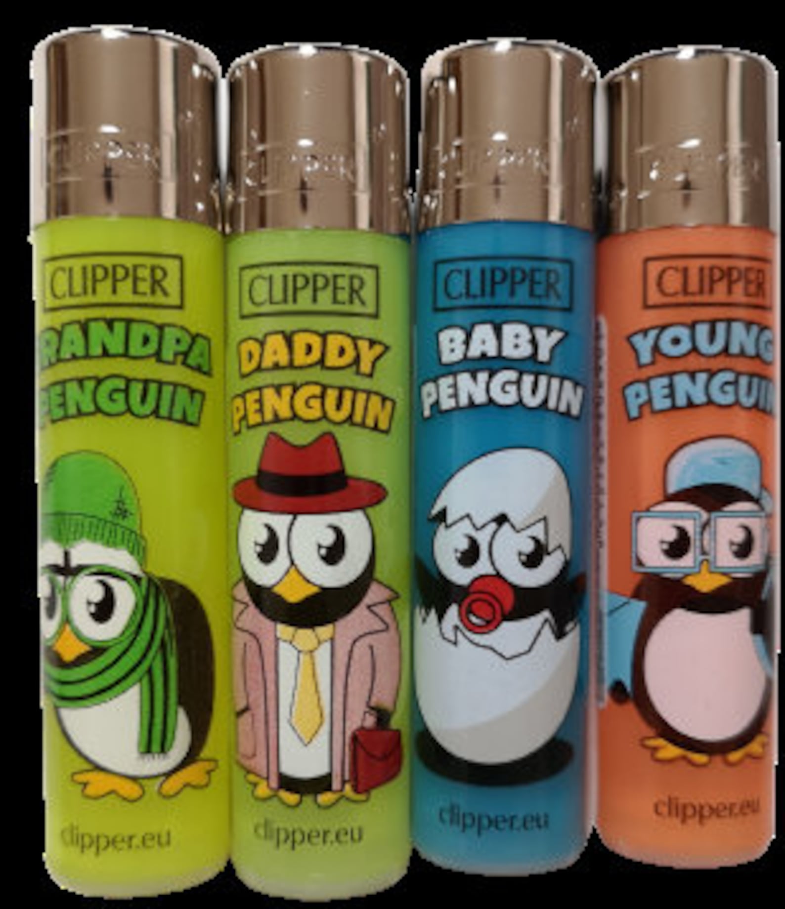 4 x RARE funky cool design PENGUIN LIFE Clipper Lighters Set Etsy