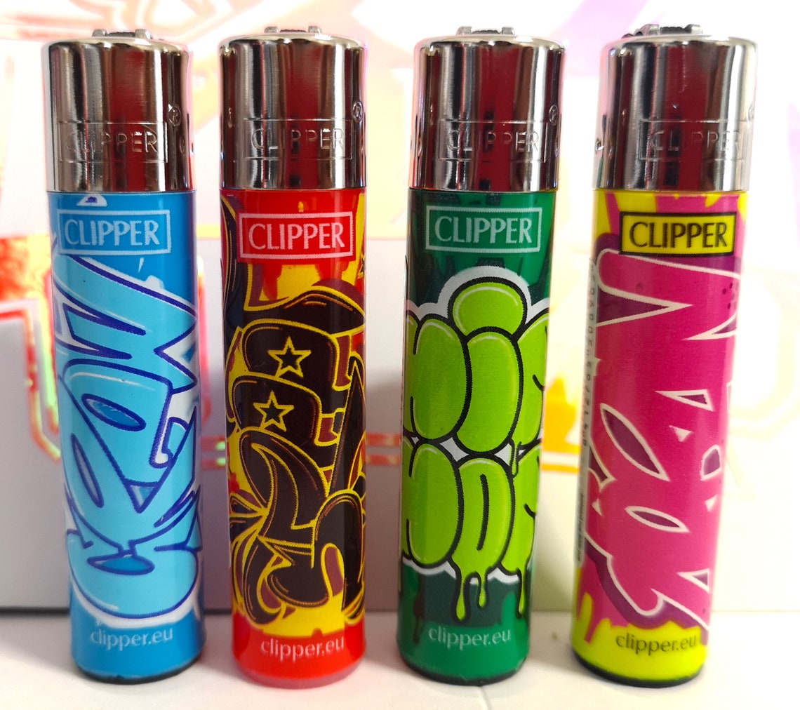 4 x Graffiti Rare Clipper Lighters Unique Funny Cool Clippers Etsy