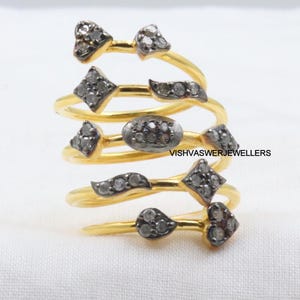 14K Gold Plated Diamond Stacking Ring: Elegant Minimalist Band