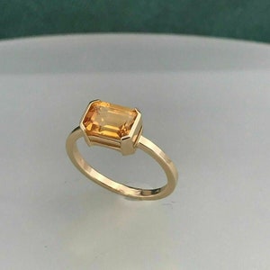 Natural Yellow Citrine Ring 14K Gold Ring Citrine Dainty Ring Statement Ring Bridesmaid Gift Handmade 14K Gold Ring Roman Art Ring On Sale