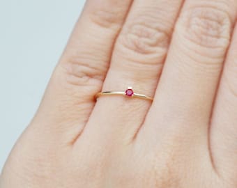 Natural Ruby Ring Minimalist Ring July Birthstone Ring Dainty Ring Stacking Ring 14k Gold Ruby Ring Promise Ring Gifts For Her