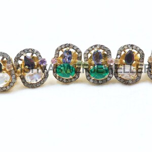 1 Pcs Diamond Earrings / 14k Gold Platted Stud Multi Gemstone Statement Stud Earring, Unique Diamond Earring, Fine jewelry Gift For Her