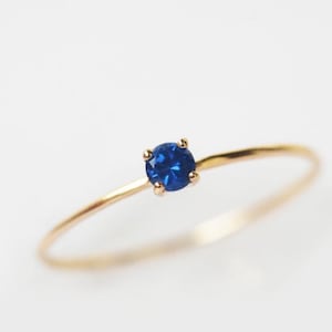 14k Gold Sapphire Ring: September Birthstone Stacking Band