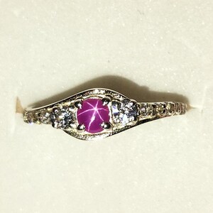 6 rays Cabochon Pink Star Ruby Round Ring, Solitaire Pink Lindy Star Ring, Pinched Band Star Ruby Jewelry, Women Christmas, Wedding for Gift