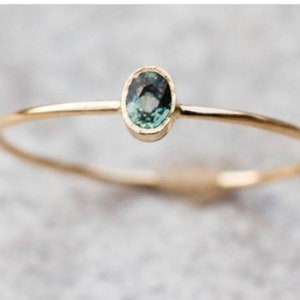 Blue Sapphire Ring September Birthstone| Handmade Solid 14K Gold Ring Blue Sapphire Alternative Statement Ring