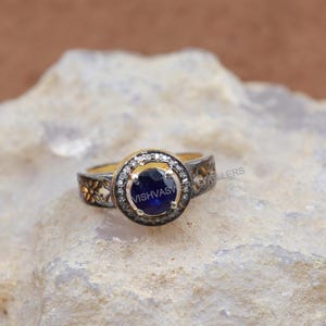 Real Sapphire Ring Promise Ring  Blue Diamond Silver Ring Engagement Ring, 925 Solid Silver Ring Fine Jewelry Personalized Ring Gift For Her