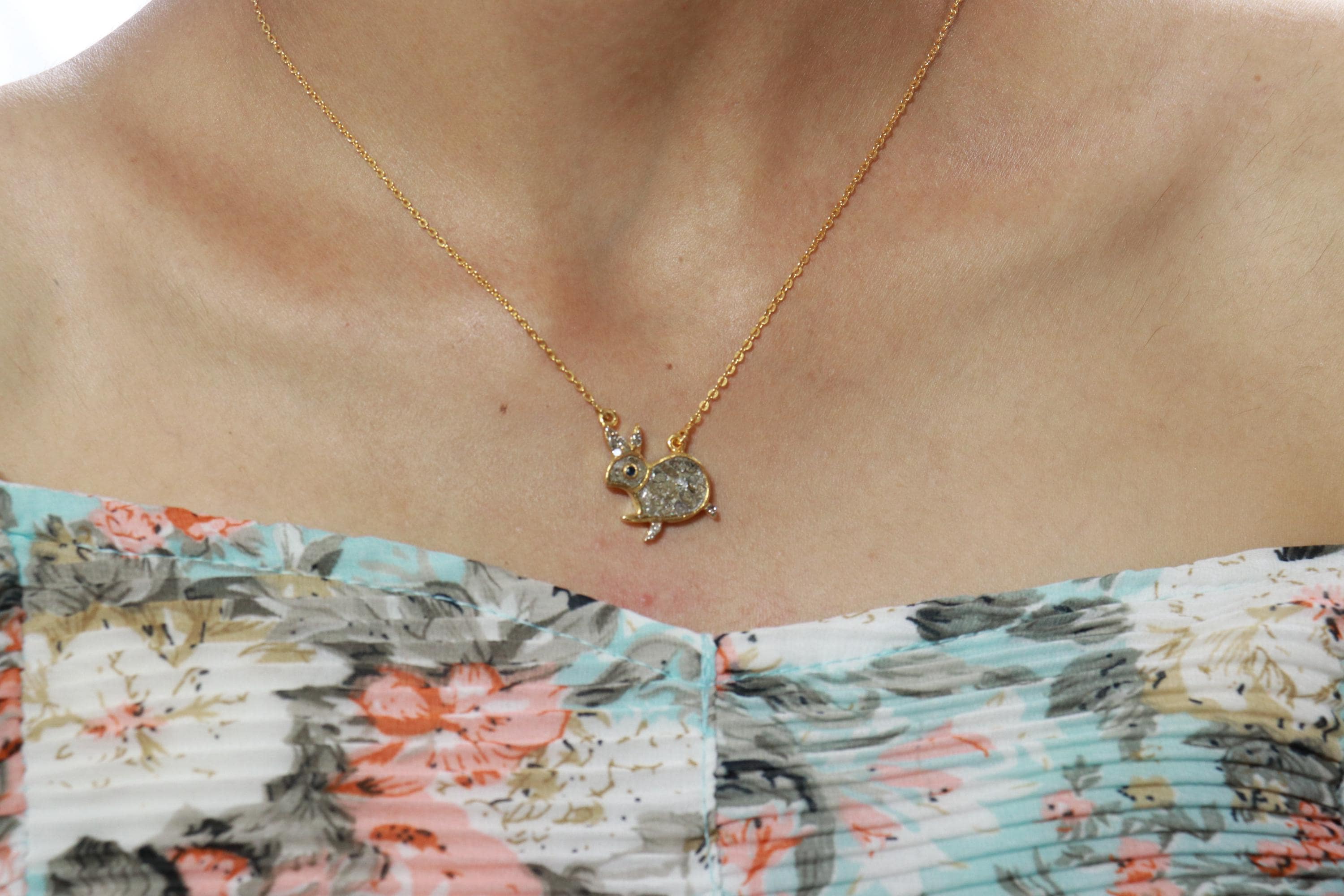 Ciondolo a forma di coniglio in argento sterling 925 - Italia