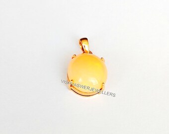 14k Gold Opal Pendant: Handmade Boho Fire Opal Charm