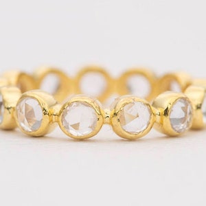 14K Yellows Gold Rose Cut Polki Diamond Ring Handmade Jewelry Diamond Ring Polki Ring Diamond Jewelry Band Ring Gold Jewelry Gift For Her