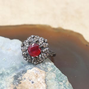 Red Ruby 925 Sterling Silver Ring: Handmade Elegant Jewelry