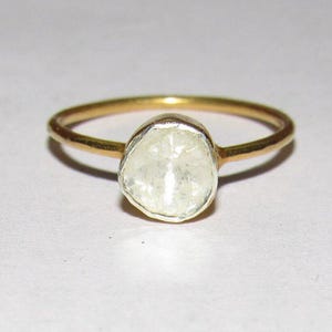 Uncut Polki Diamond Ring, Handmade Designer Ring, Polki Ring, Proposal Ring, 925 Sterling Silver, Gold Plated Ring, Engagement Ring.