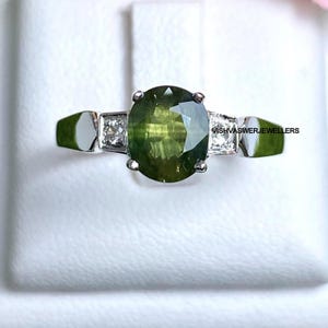 Green Tourmaline Diamond Ring 925 Sterling Silver Gemstone Designer Elegant Jewelry Ring Handmade Jewelry Tourmaline Gift For Anniversary