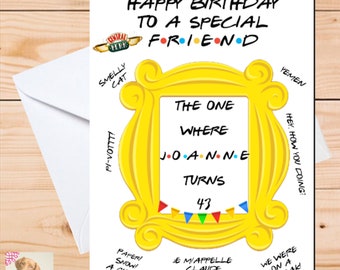 Friends Tv Show Celebrity Personalised Birthday Card