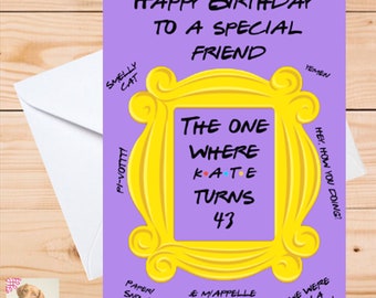 Friends Tv Show Celebrity Personalised Birthday Card