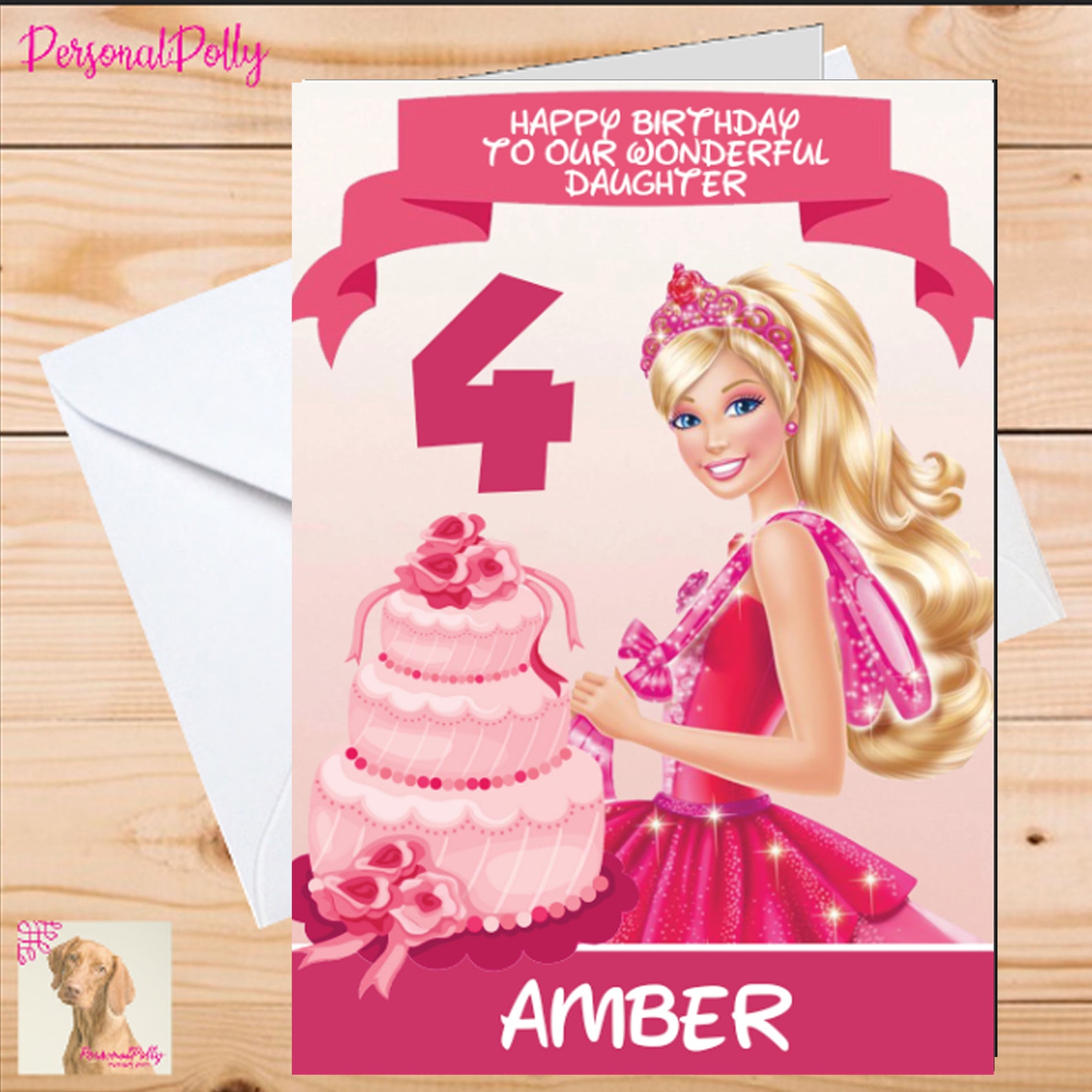 Personalised Barbie Card Birthday Inspired Any Name Age Pretty | Etsy