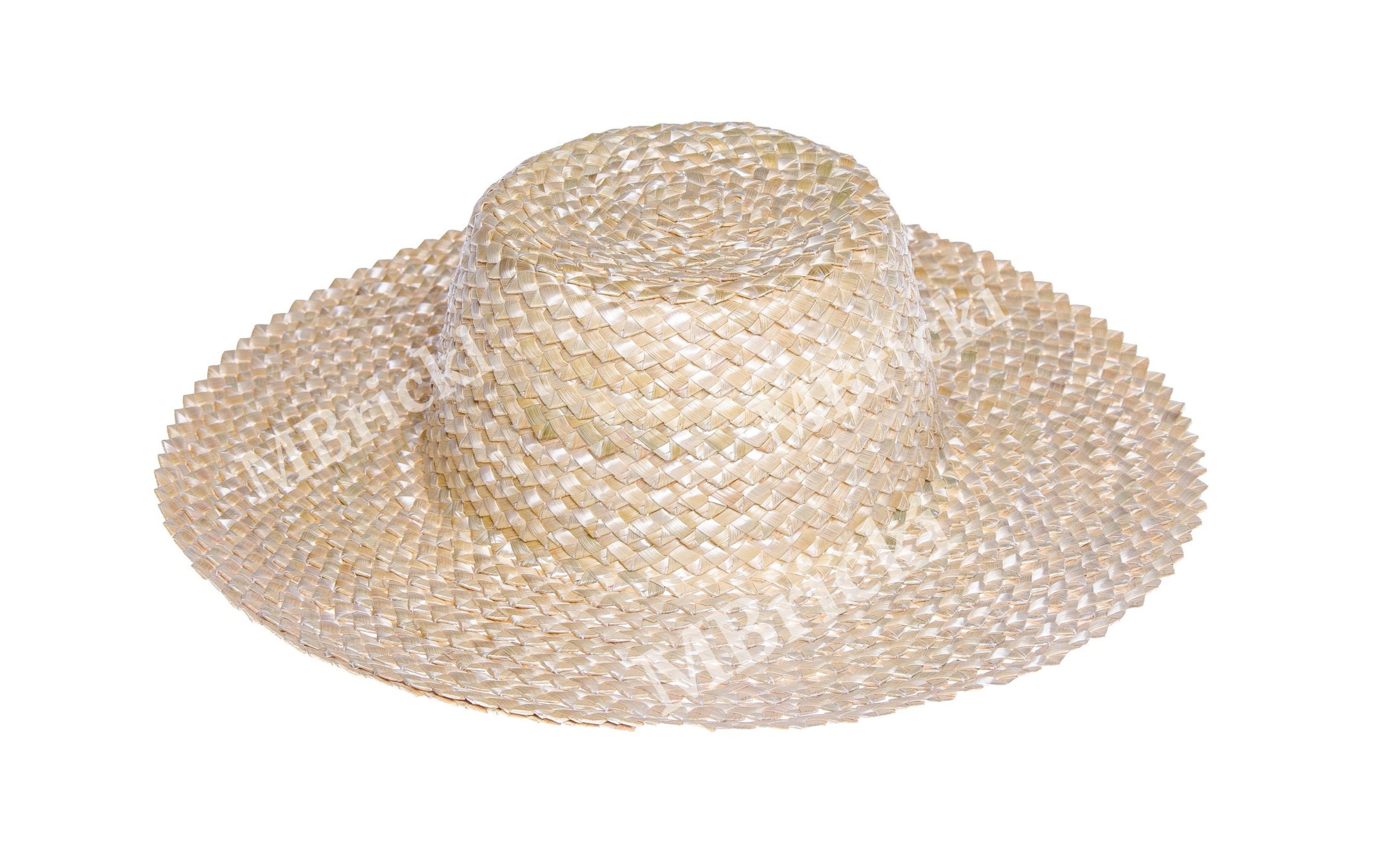 Braided Straw Hat. Handmade Traditional Ukrainian Straw Hat