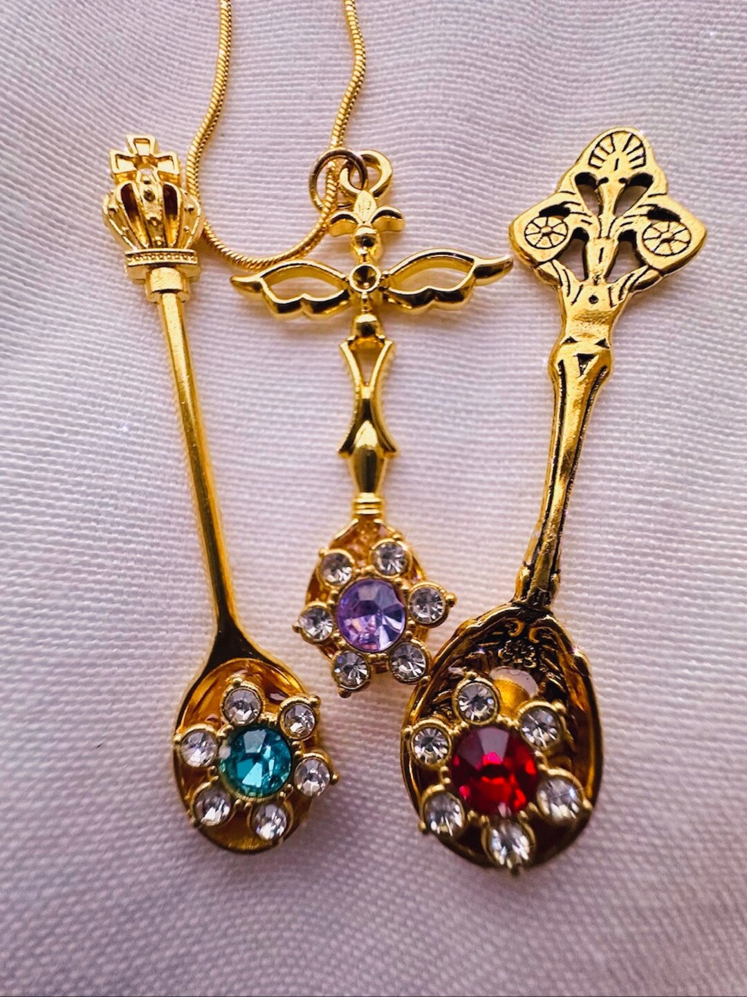 Mini Spoon Necklace/ Gothic Altar Spoon Necklace/ Spoon Pendant