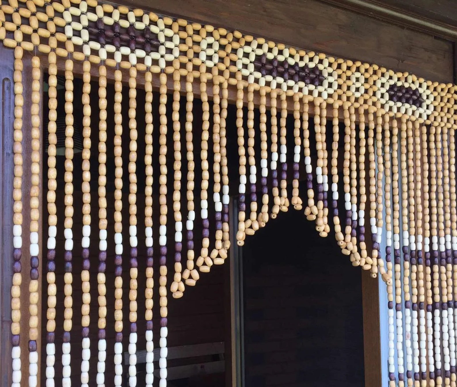 Handmade Wood Curtains Doorway Beaded Curtain Door Window Etsy