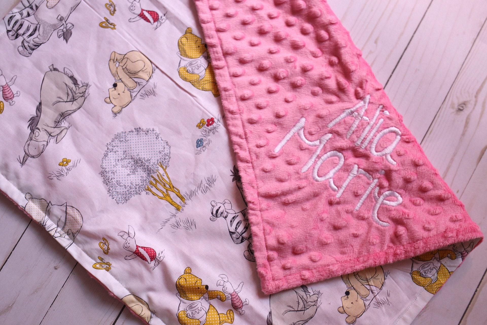Winnie the Pooh Minky Blanket Pooh Bear Baby Blanket Baby Etsy