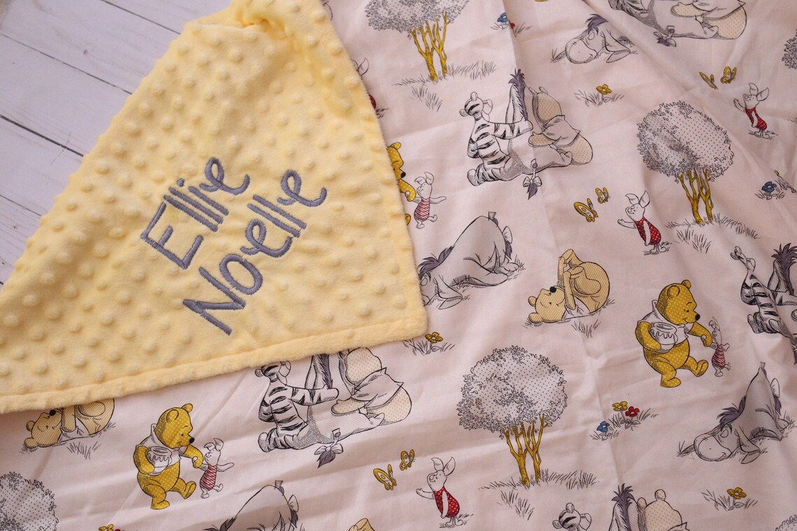 Winnie the Pooh Minky Blanket Pooh Bear Baby Blanket Baby Etsy