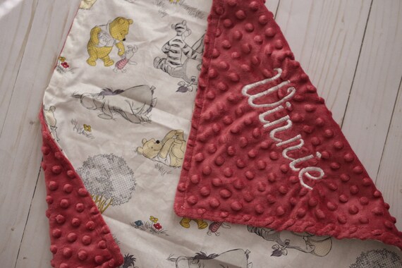 Winnie The Pooh Minky Blanket Pooh Bear Baby Blanket Baby Etsy