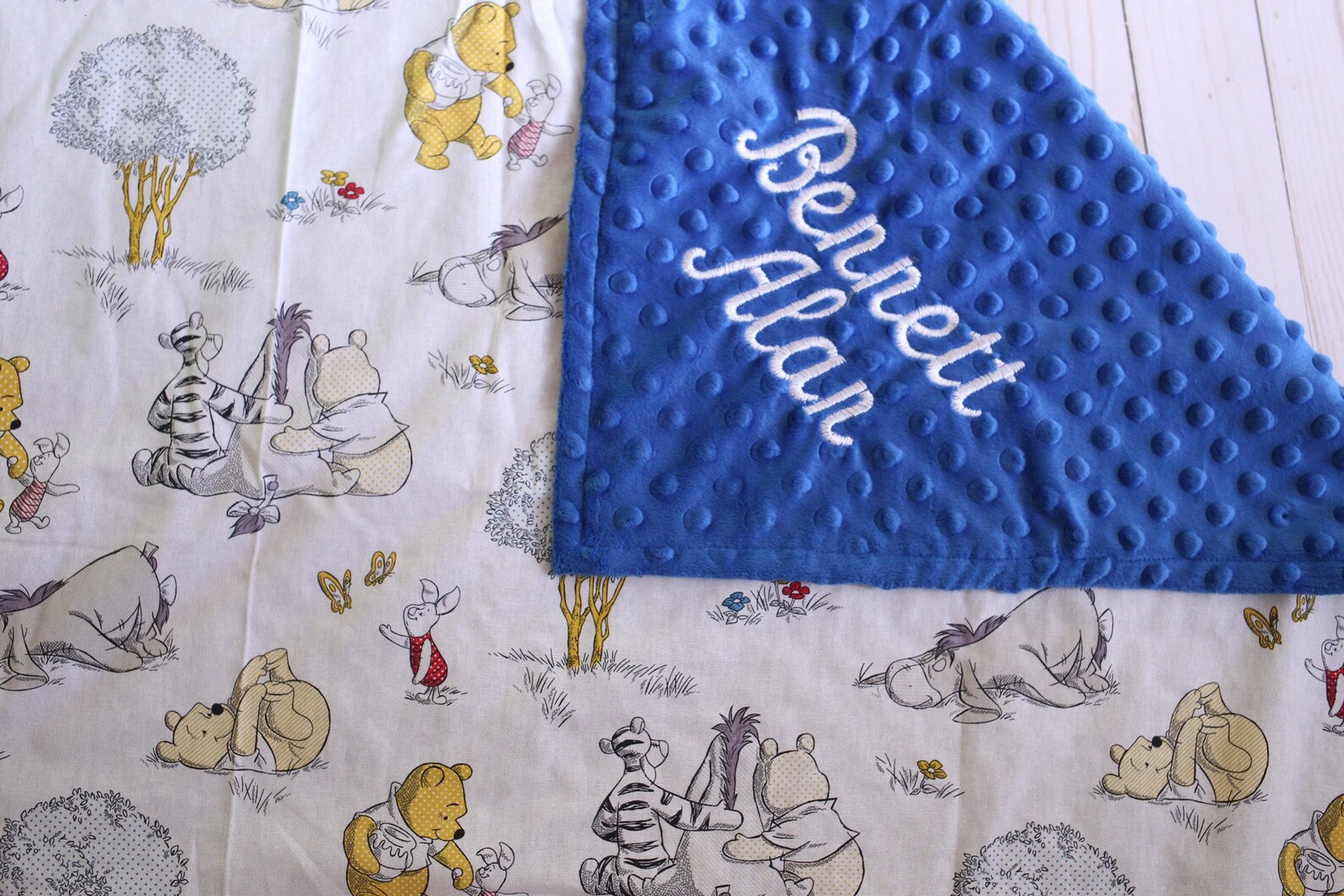 Winnie the Pooh Minky Blanket Pooh Bear Baby Blanket Baby Etsy