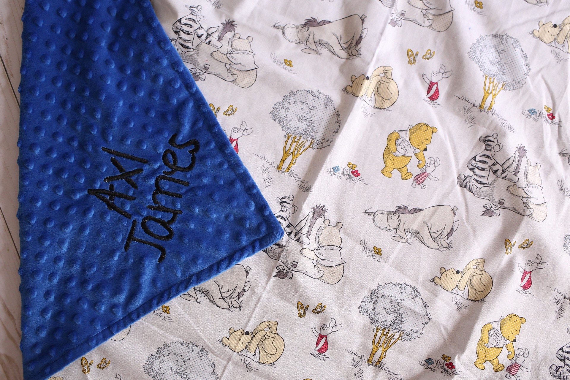 Winnie the Pooh Minky Blanket Pooh Bear Baby Blanket Baby Etsy