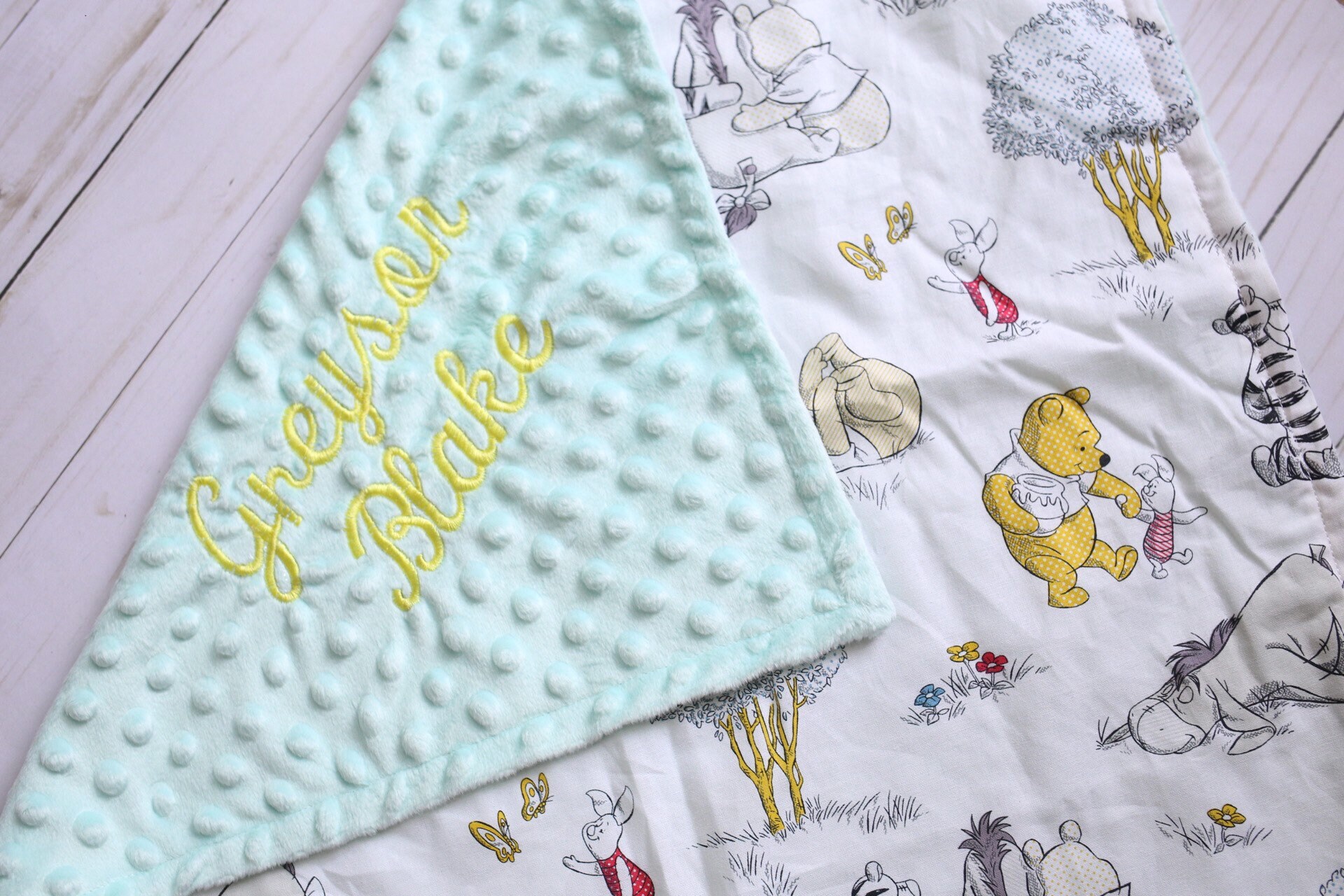 Winnie the Pooh Minky Blanket Pooh Bear Baby Blanket Baby Etsy