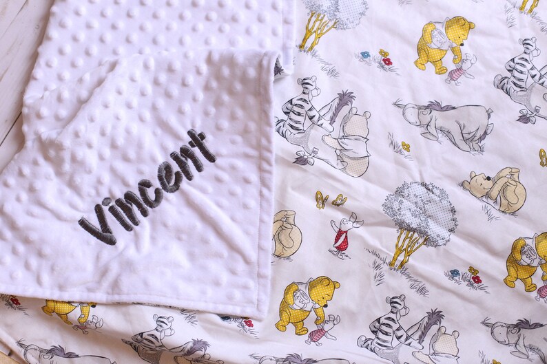 Winnie the Pooh minky blanket pooh bear baby blanket baby ...