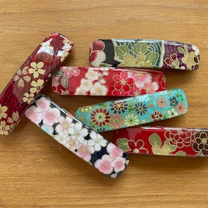 Handcrafted High-Quality Resin and Fabric French Barrettes