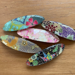 Handcrafted High-Quality Resin and Fabric French Barrettes