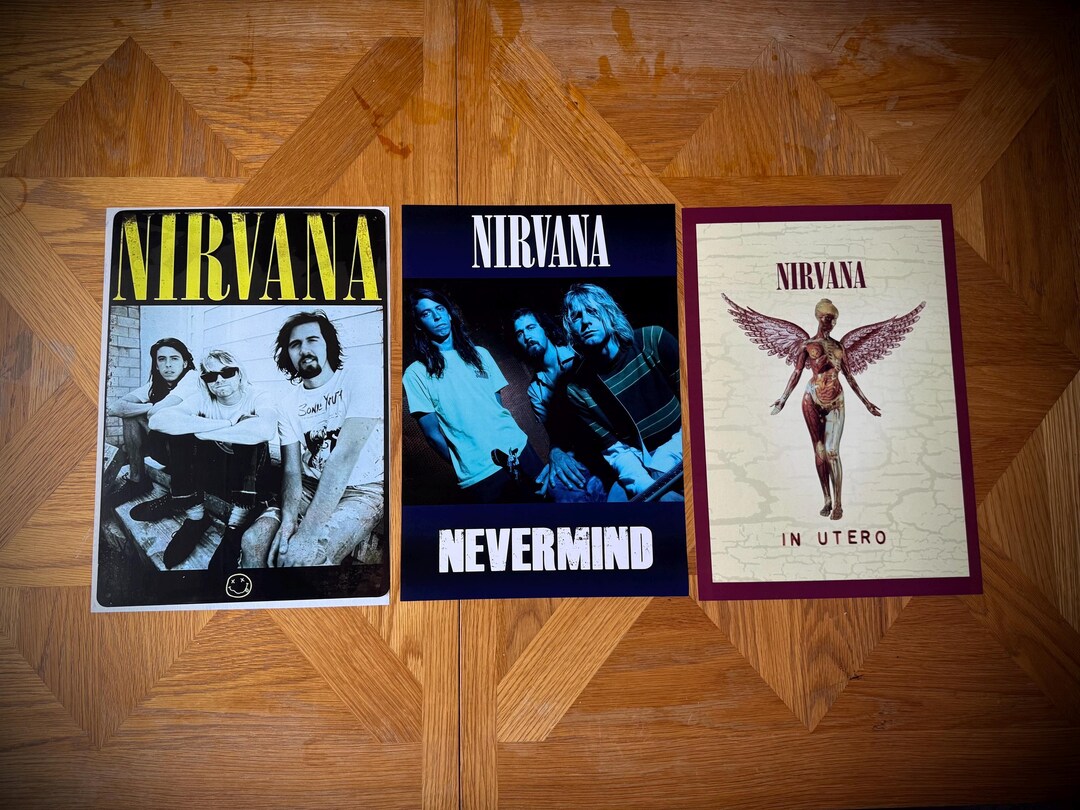 Set of Nirvana Posters A3 Size Kurt Cobain Grunge Posters - Etsy UK