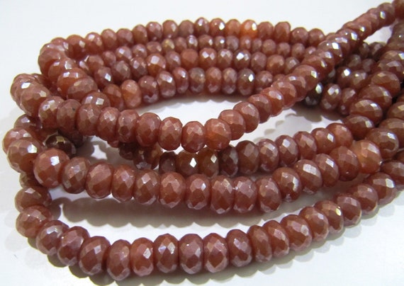 Natural Red Silverite Quartz Beads  Rondelle Faceted Silverite Chalcedony Beads Size 8-9 mm Strand 8 inch long Silver Coated Beads