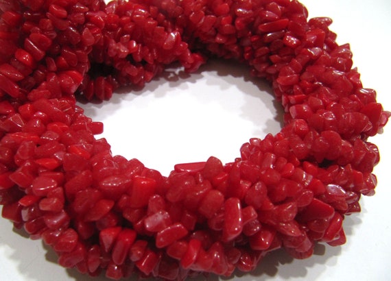 Red Chalcedony Chip Gravel Uncut Nugget 6mm To 9mm Beads Red Color Jewelry Making Beads Strand 35 Inches Long Sold Per Strand