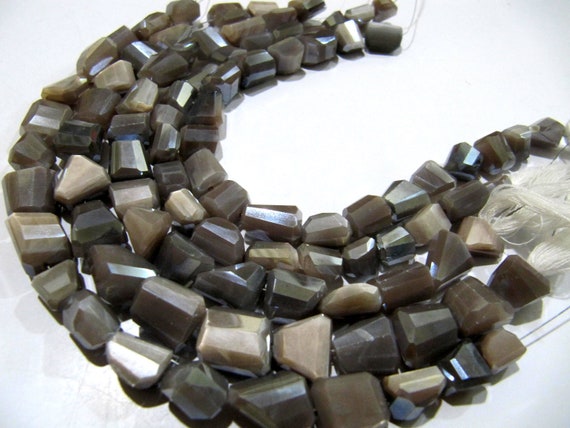 Natural Grey Moonstone Nugget Shape tumbled 6x10mm to10x14mm  Mystic Coated Beads Strand 8 inch long High Quality Wholesale Prices