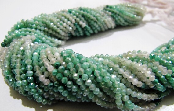 Natural Moonstone Silver Coated Rondelle Faceted 2.5mm Beads Green Shaded color beads Strand 13 inch long Top Quality Beads Wholesale prices
