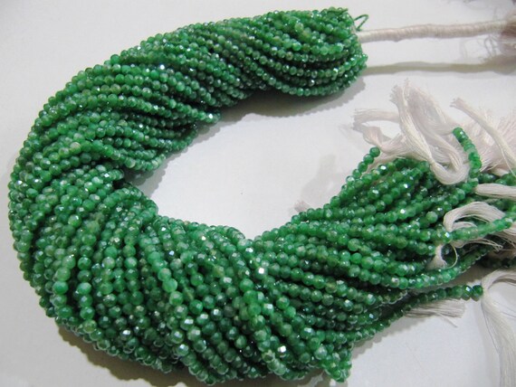 Natural Green Moonstone Silver AB Mystic Coated Rondelle Faceted Beads 3mm Strand 13 inch long Top Quality Best prices Emerald Color beads