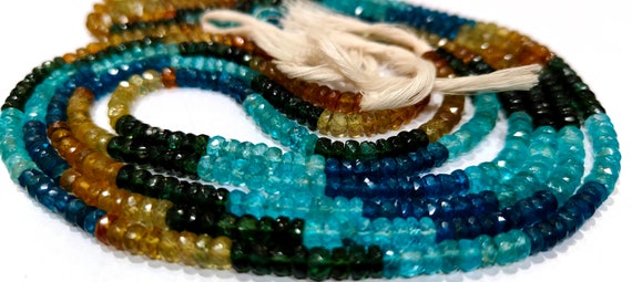 Natural Multi Apatite Rondelle Faceted 4-5mm Beads Strand 14 inches long Best Quality Beads Wholesale prices jewelry making gemstone beads